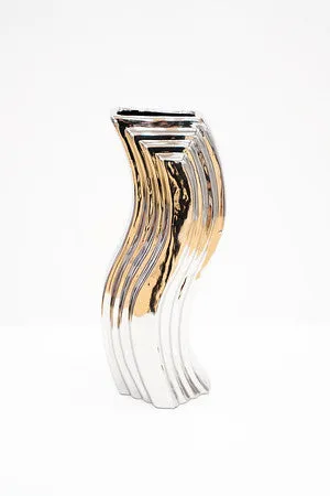 9"  Titanium Silver Vase