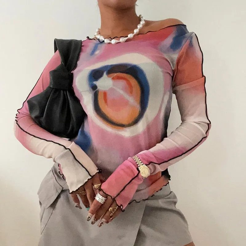 Blusa Tule Cosmic - Y2K