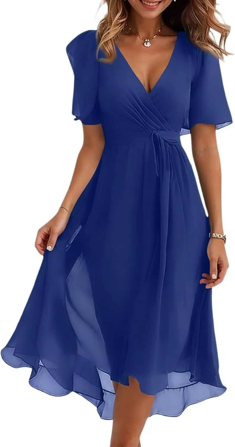 Boho Dress Resort Wear for Women 2025 Beach Dresses Wedding Guest Chiffon Garden Party Bridesmaid Dresses for Women