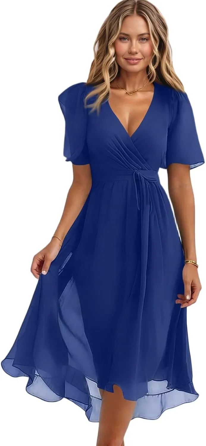 Boho Dress Resort Wear for Women 2025 Beach Dresses Wedding Guest Chiffon Garden Party Bridesmaid Dresses for Women