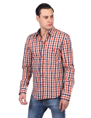 Camisas Hombre Slim Fit Manga Larga Cuadros 5 B25114