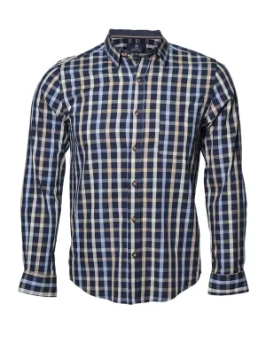 Camisas Hombre Slim Fit Manga Larga Cuadros 6 B25114