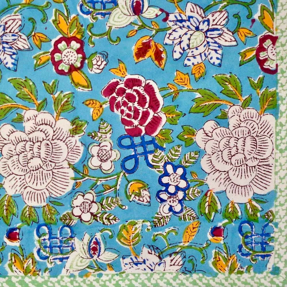 DONNAMONNA - INDIVIDUAL FLORAL BLUE JADE