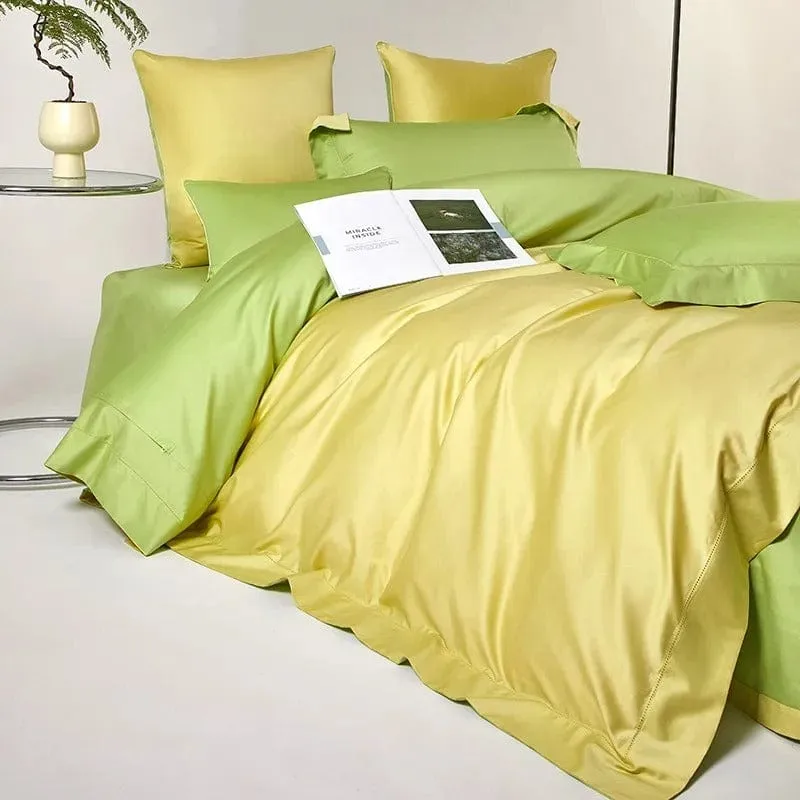Dream Yellow Green Duvet Cover Set (Long-Staple Sateen Cotton)