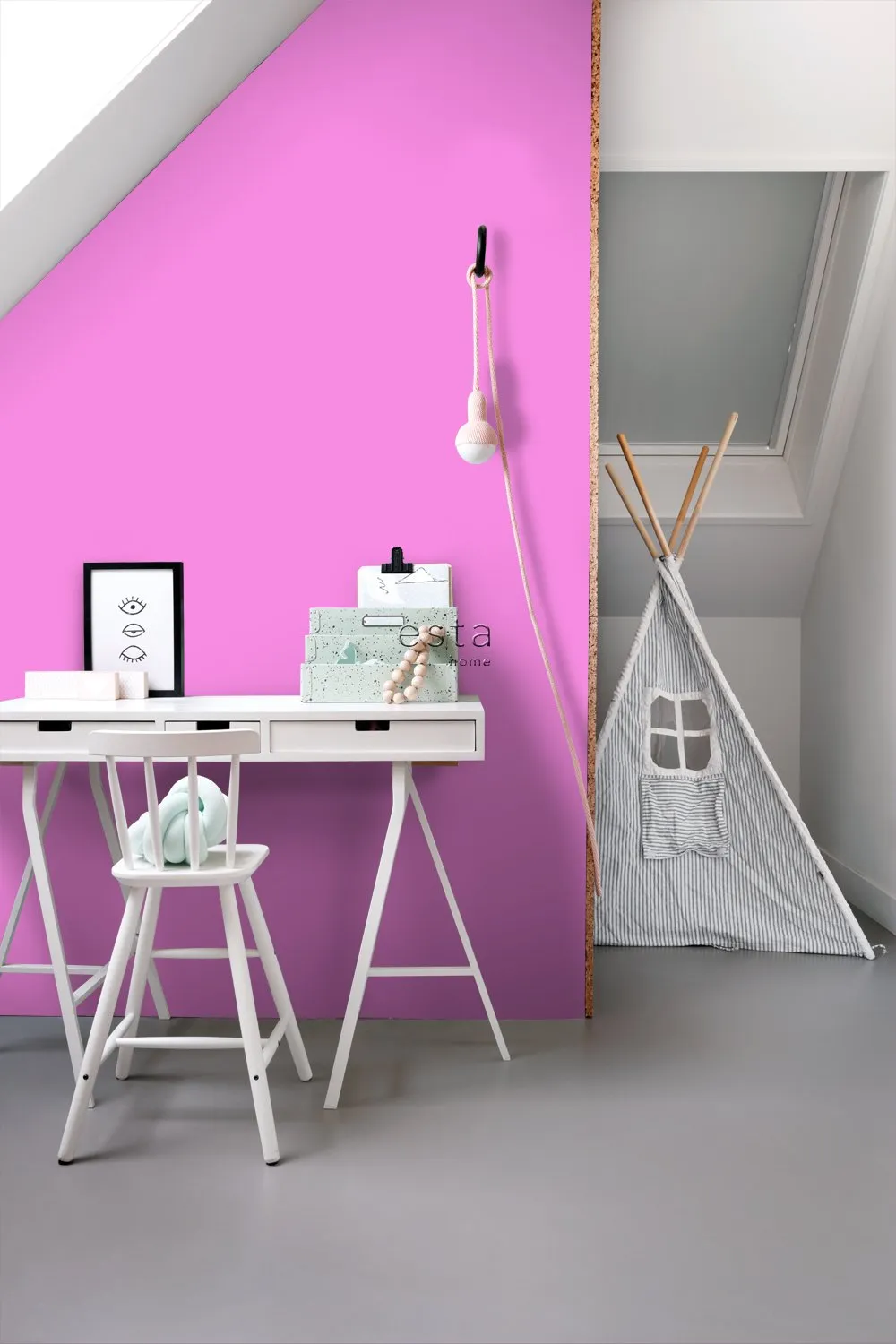 ESTAhome tapet enfärgad - rosa