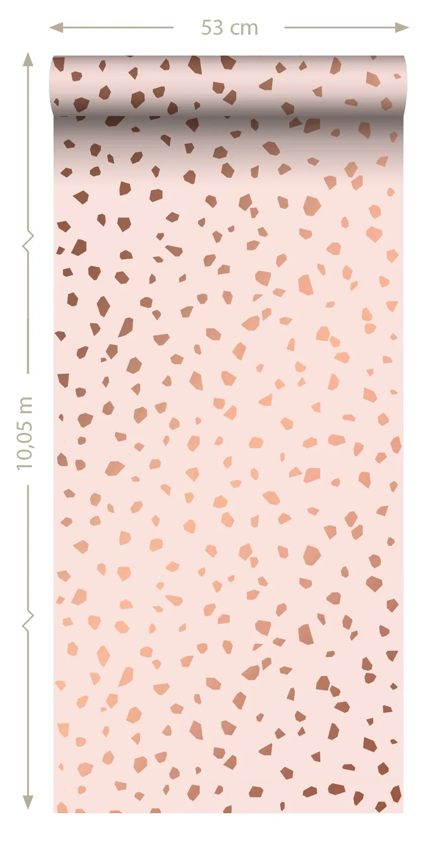 ESTAhome tapet terrazzo milt rosa och rosa guld