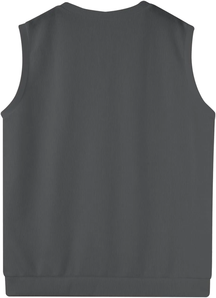 HXHYQKP Mens Sweater Vest Business Work V Neck Sleeveless Pullover Slim Fit Casual Knitwear Tops