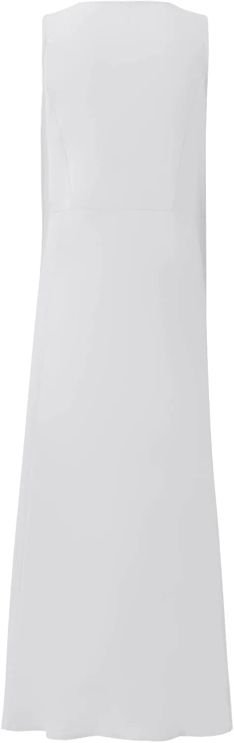 Plus Size Cotton Linen Summer Dresses for Curvy Women 2025 Sleeveless Maxi Vacation Beach Sundresses with Pockets