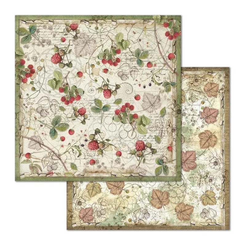 Set Papeles Scrap Forest 8x8 10 Hojas Stamperia