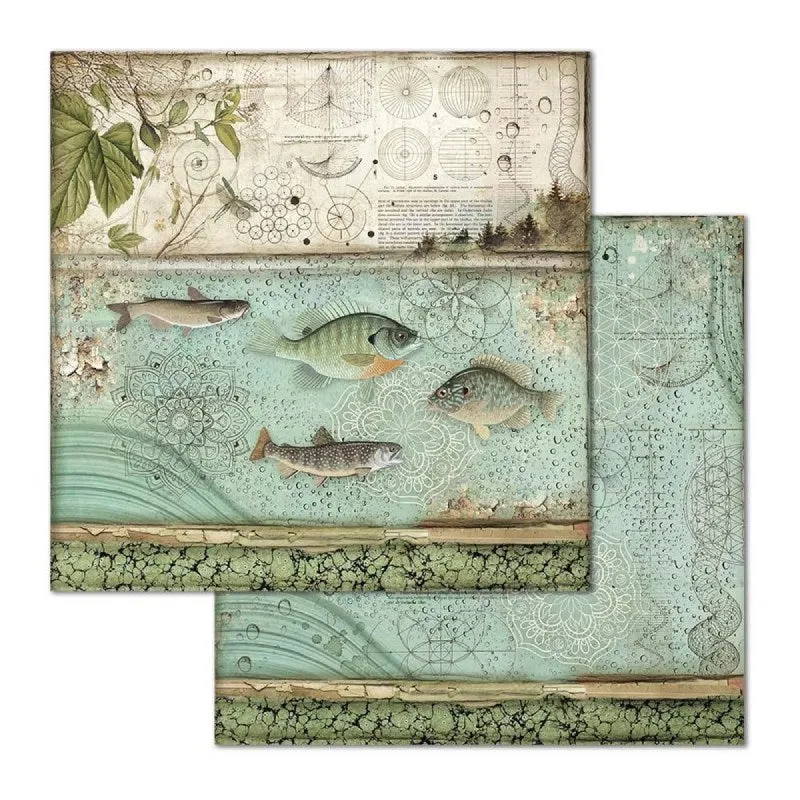 Set Papeles Scrap Forest 8x8 10 Hojas Stamperia