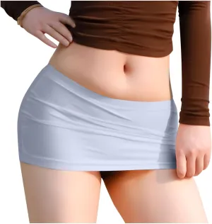 Womens Wrap Mini Skirts Sexy Low Waist Stretchy Hot Girl Short Skirt Summer Solid Color Lightweight Slutty Outfits