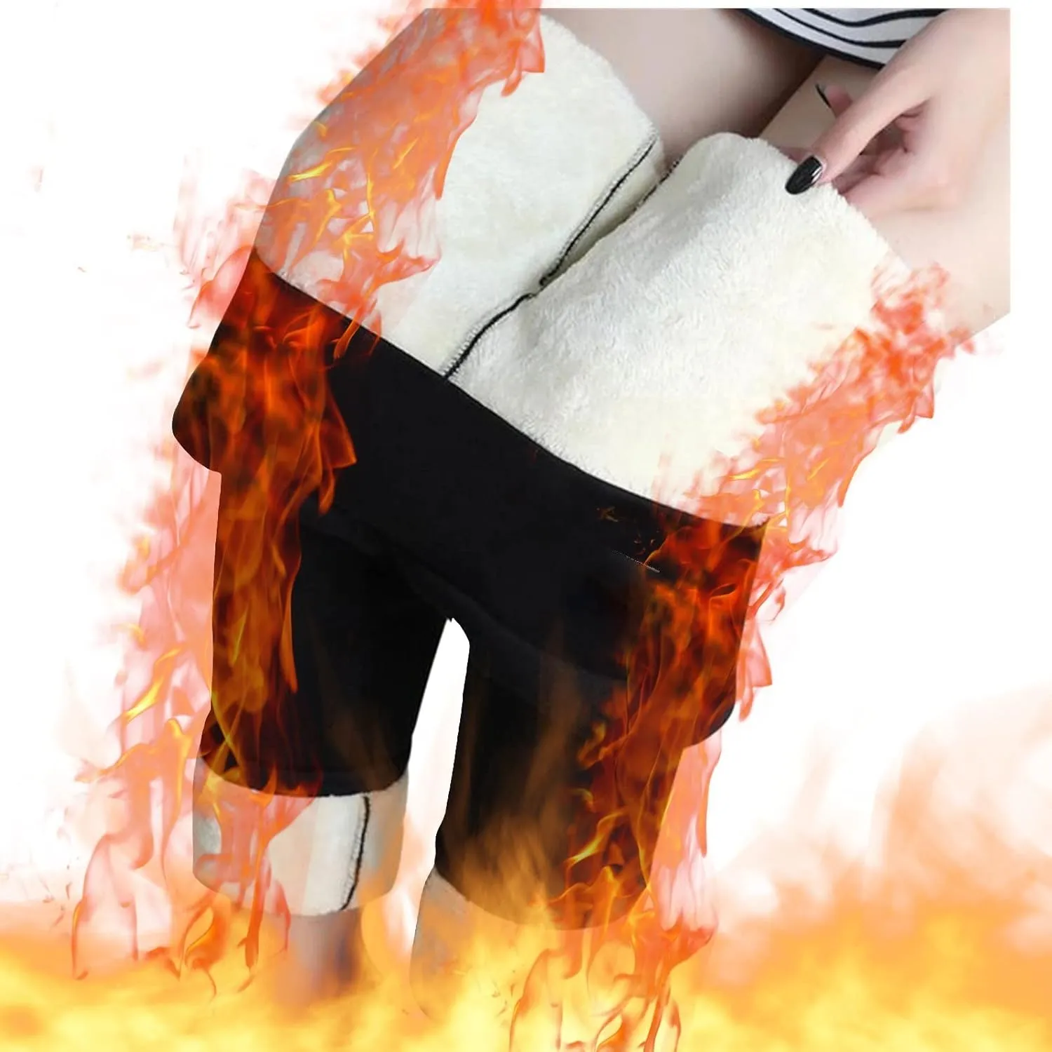 ZEFOTIM Fleece Lined Leggings Women Thermal Workout 2024 Tights Plus Size Soild High Waist Casual Pants