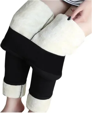 ZEFOTIM Fleece Lined Leggings Women Thermal Workout 2024 Tights Plus Size Soild High Waist Casual Pants